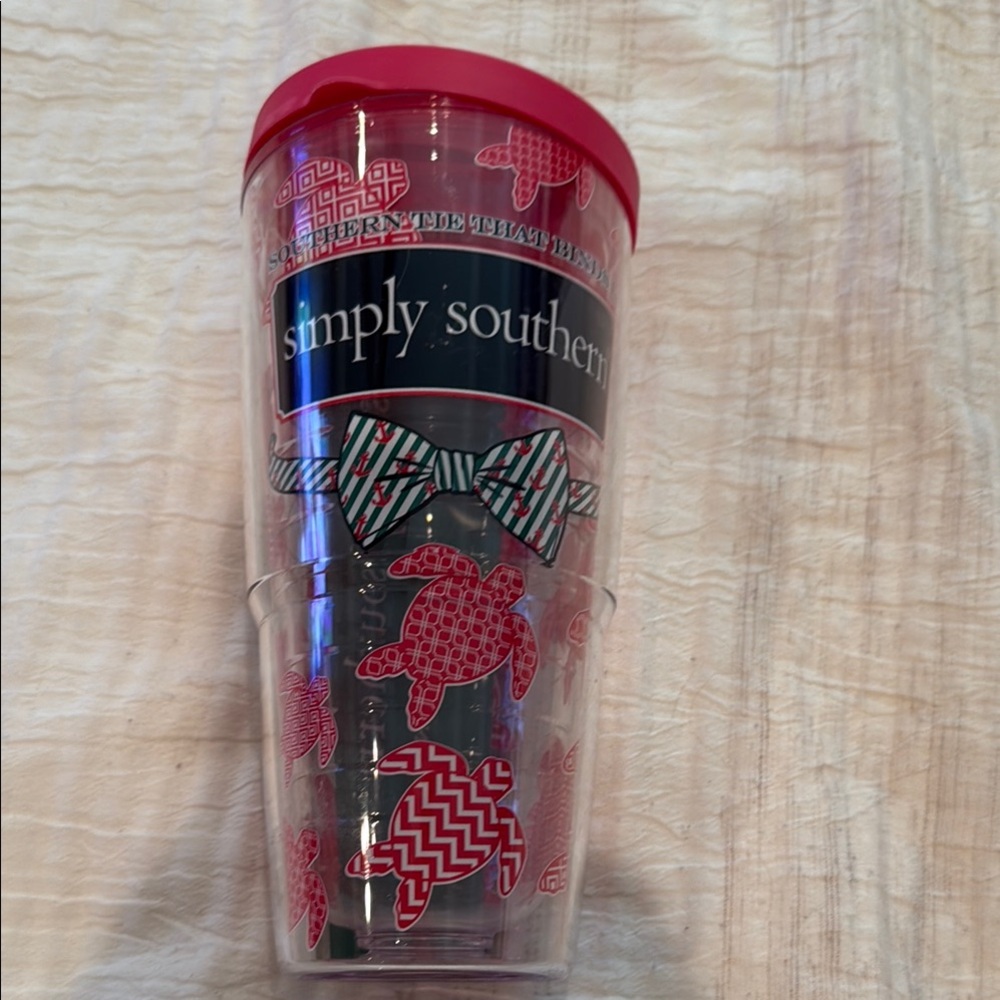 Simply Southern Tumbler with Red and Pink Turtles